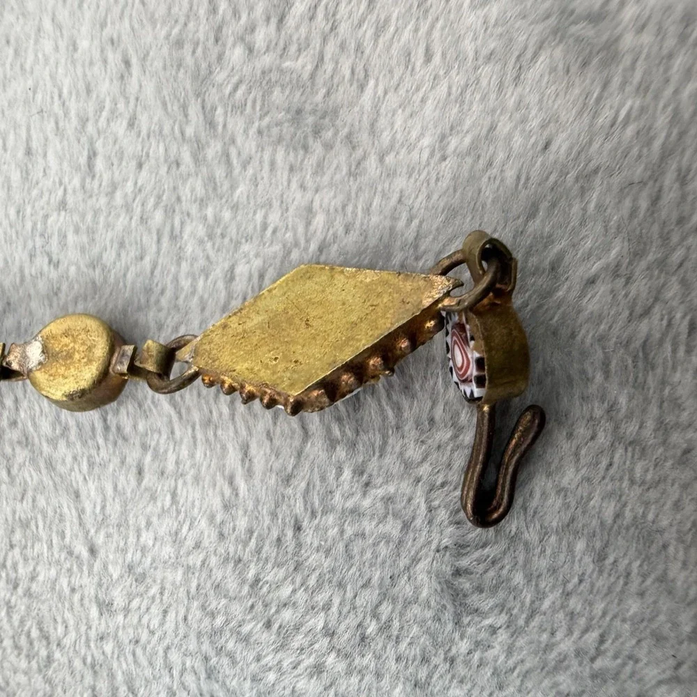 Vintage Micro Mosaic Bracelet Gold‎ Tone 7.5
